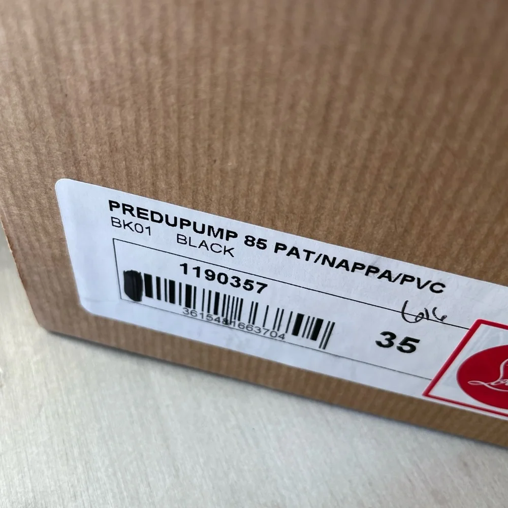 christian louboutin predupump black leather stiletto 85mm sz 35 pump - Picture 6 of 9